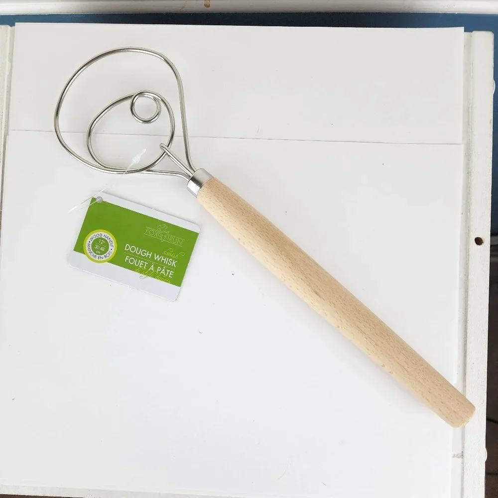 Fox Run Danish Dough Whisk Wood Handle 12